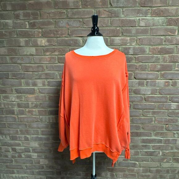 We The Free Women’s Orange Camden Oversized Sweatshirt Size Large - Picture 4 of 11